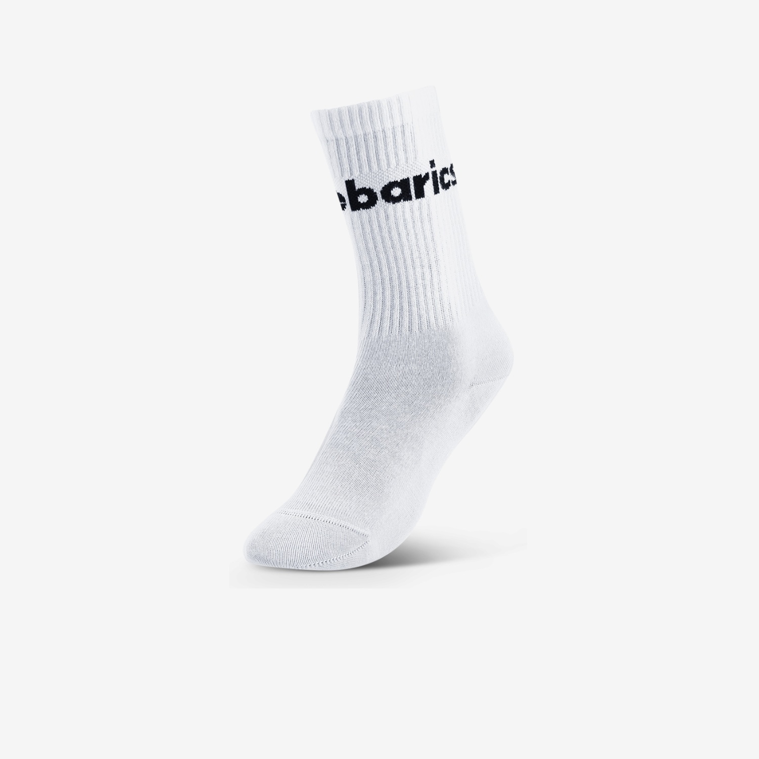 Barebarics Barebarics - Barefoot Socks - Crew - White - Big logo - 3 pack in White, barefoot socks