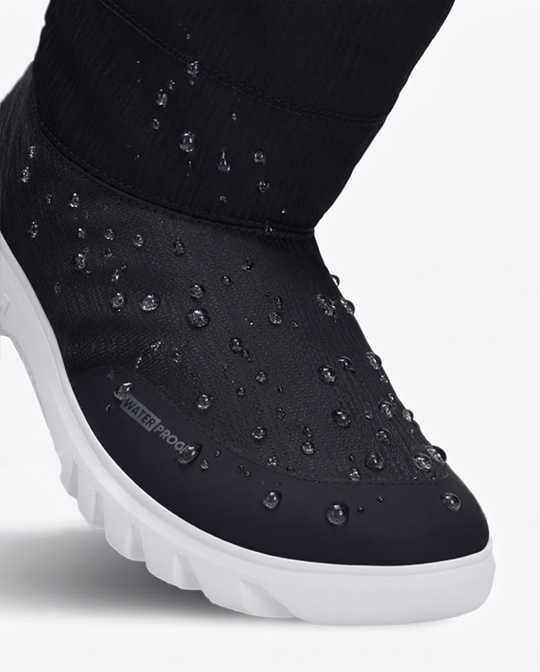 Barebarics Polarstride - Black, winter barefoot boots, waterproof material detail