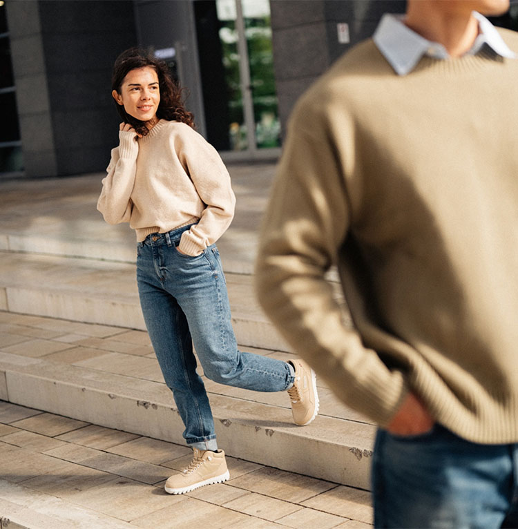 Barebarics Urbanedge - Beige, barefoot shoes, lifestyle shot