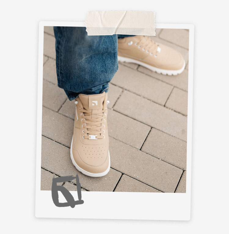 Barebarics Urbanedge - Beige, barefoot shoes, on feet