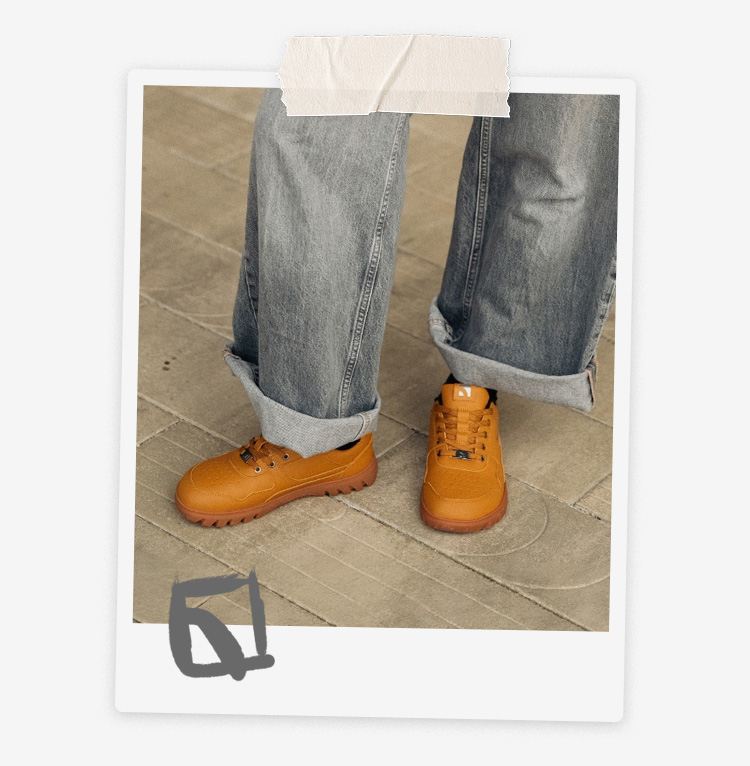 Barebarics Zing Frost - Light Caramel, baskets barefoot, portées aux pieds