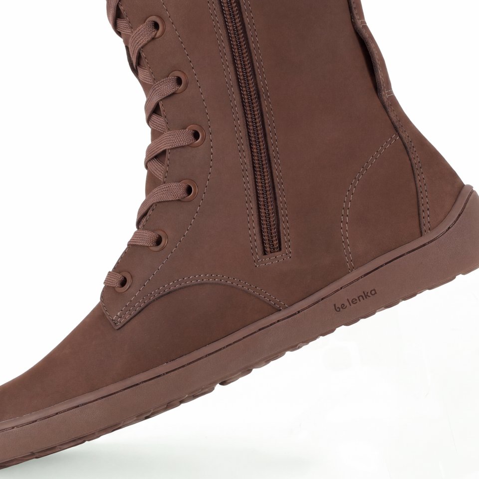 Kniehohe Barfußstiefel Be Lenka Evon - Dark Brown