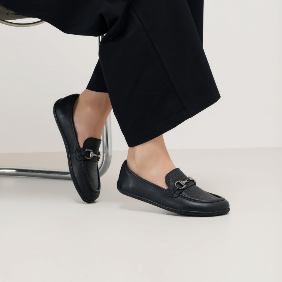 Barfuß Mokassins Be Lenka Divella - Black & Gunmetal