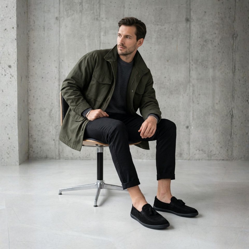 Barefoot Mocassins Be Lenka Portsiders - All Black