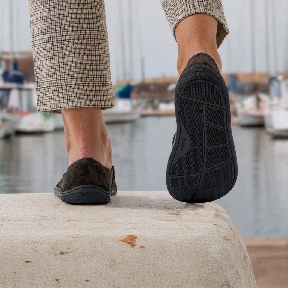 Barefoot Moccasins Be Lenka Prestage - Dark Brown & Gold