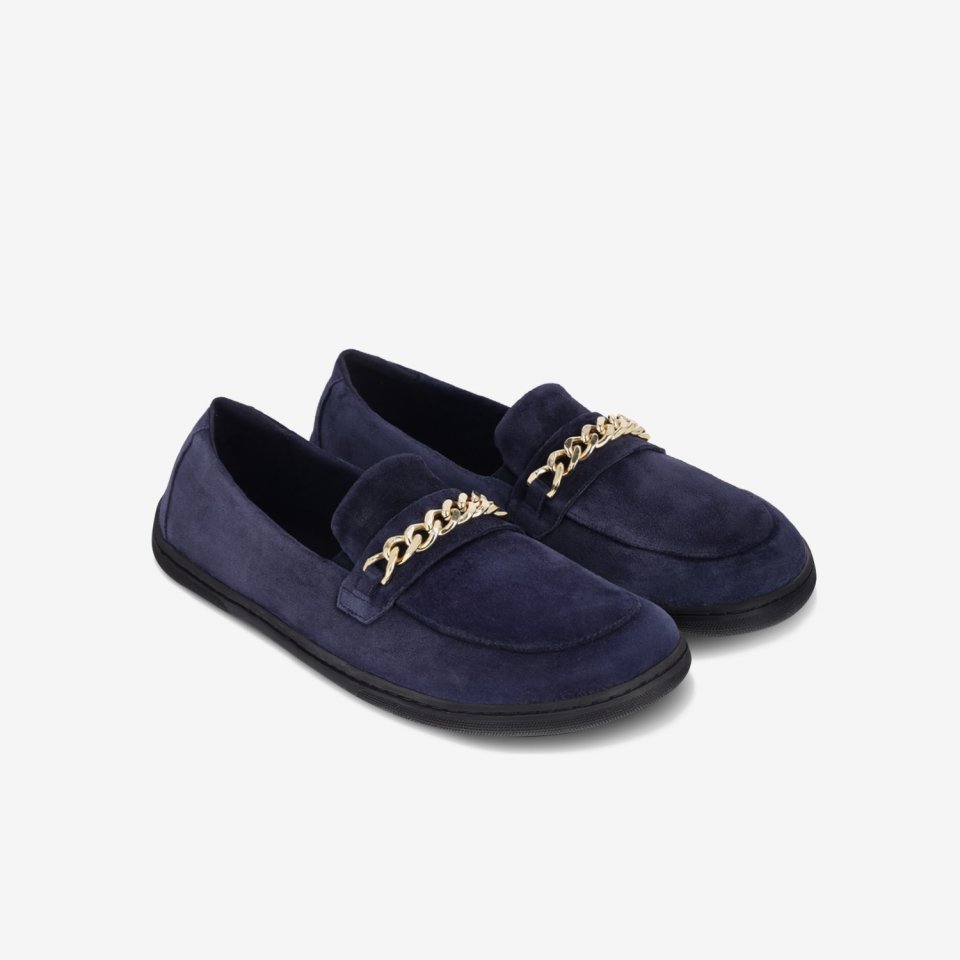 Barefoot Moccasins Be Lenka Prestage - Navy & Gold