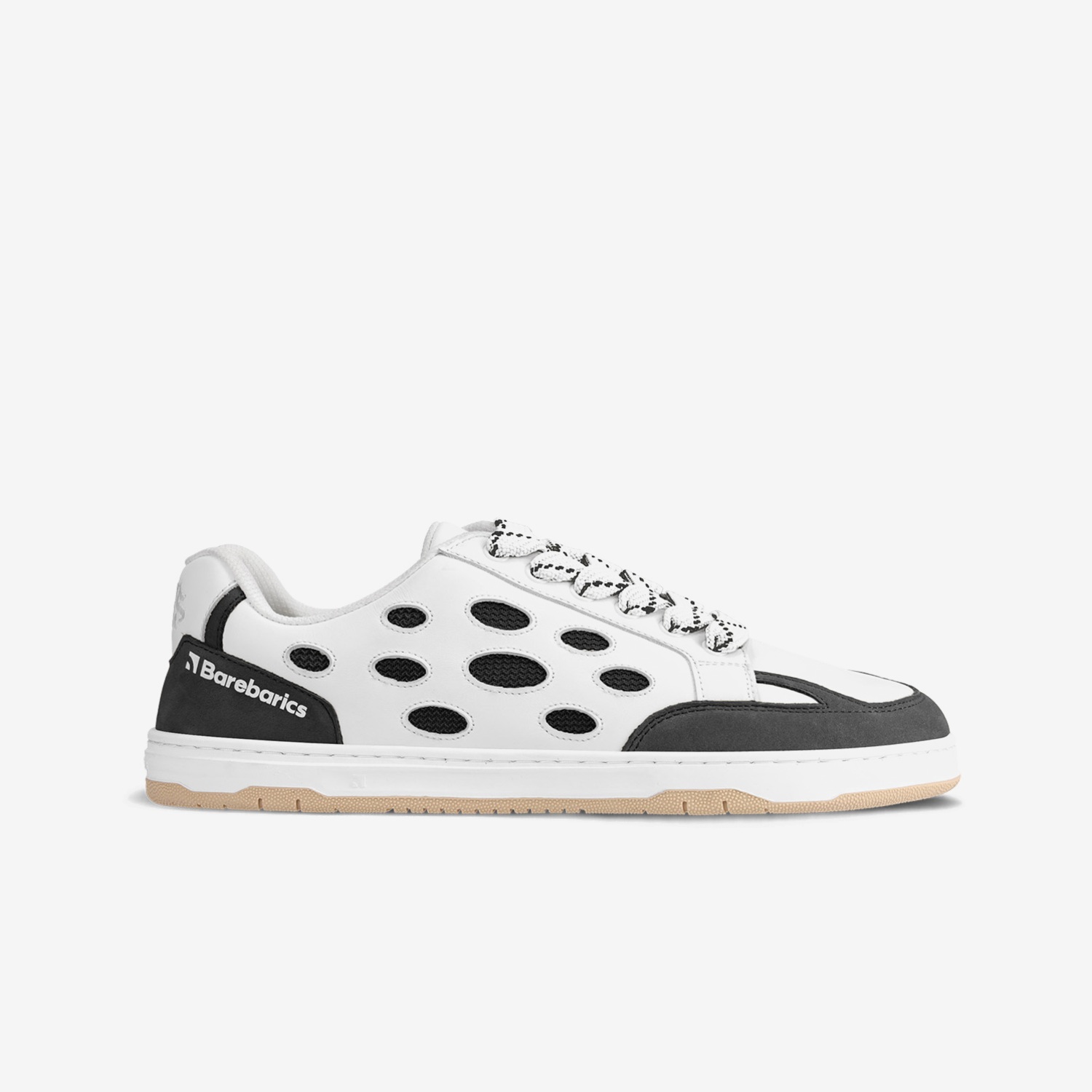 Barebarics Barefoot Sneakers Barebarics Fusion - White & Charcoal in Grey, barefoot shoe