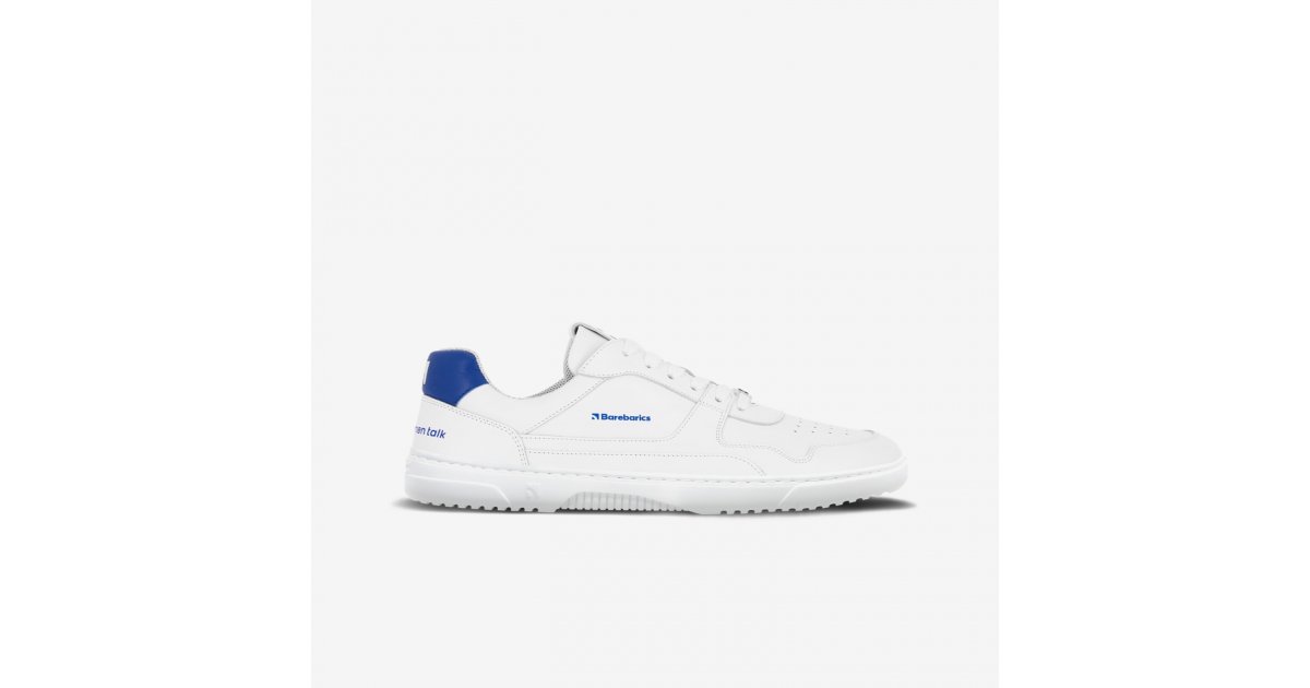 Barebarics Barefoot Sneakers Barebarics Zing - Brave Men Talk - White & Blue photo 2