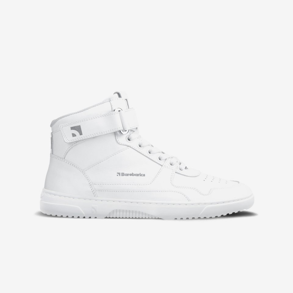 Barefoot sneaker Barebarics Zing - High Top - All White - Leather
