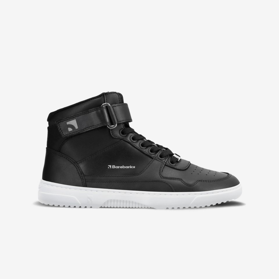 Barefoot Sneakers Barebarics Zing - High Top - Black & White - Leather