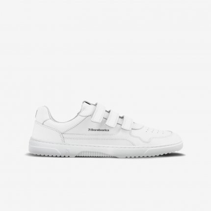Barefoot Sneakers Barebarics Zing Velcro - All White - Leather
