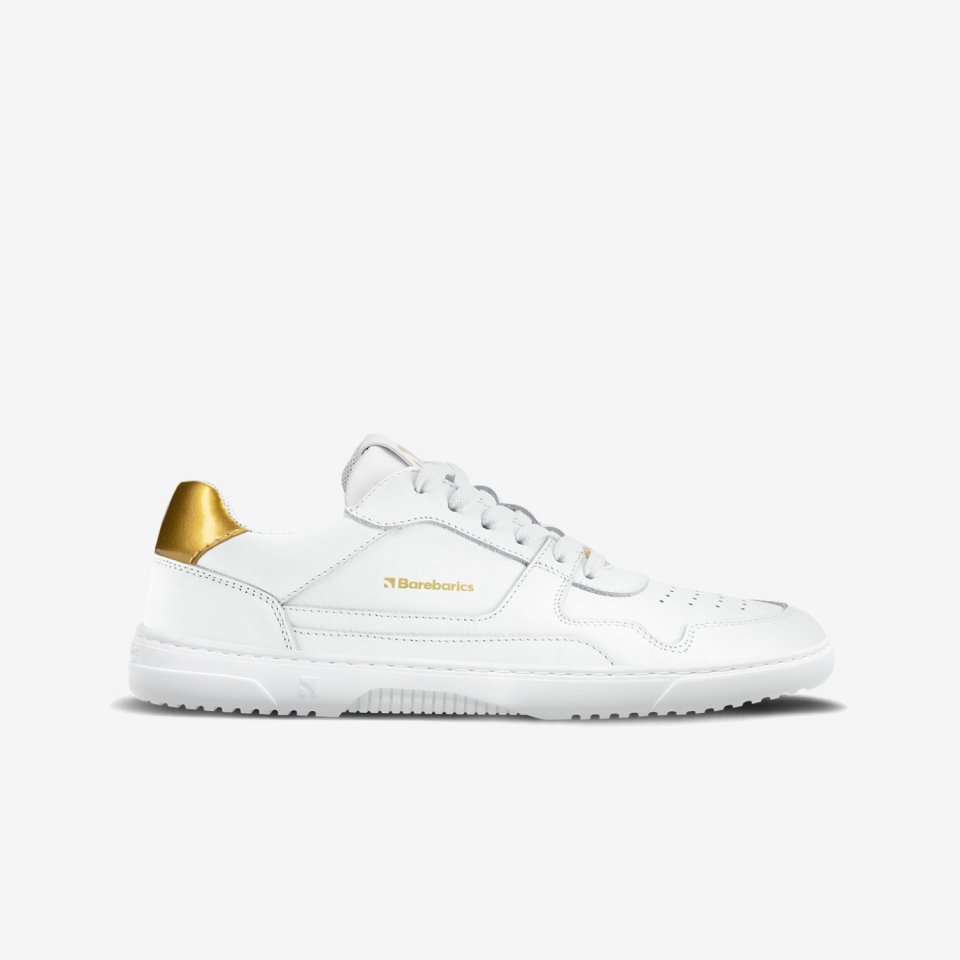 Barefoot Sneakers Barebarics Zing - White & Gold - Leather
