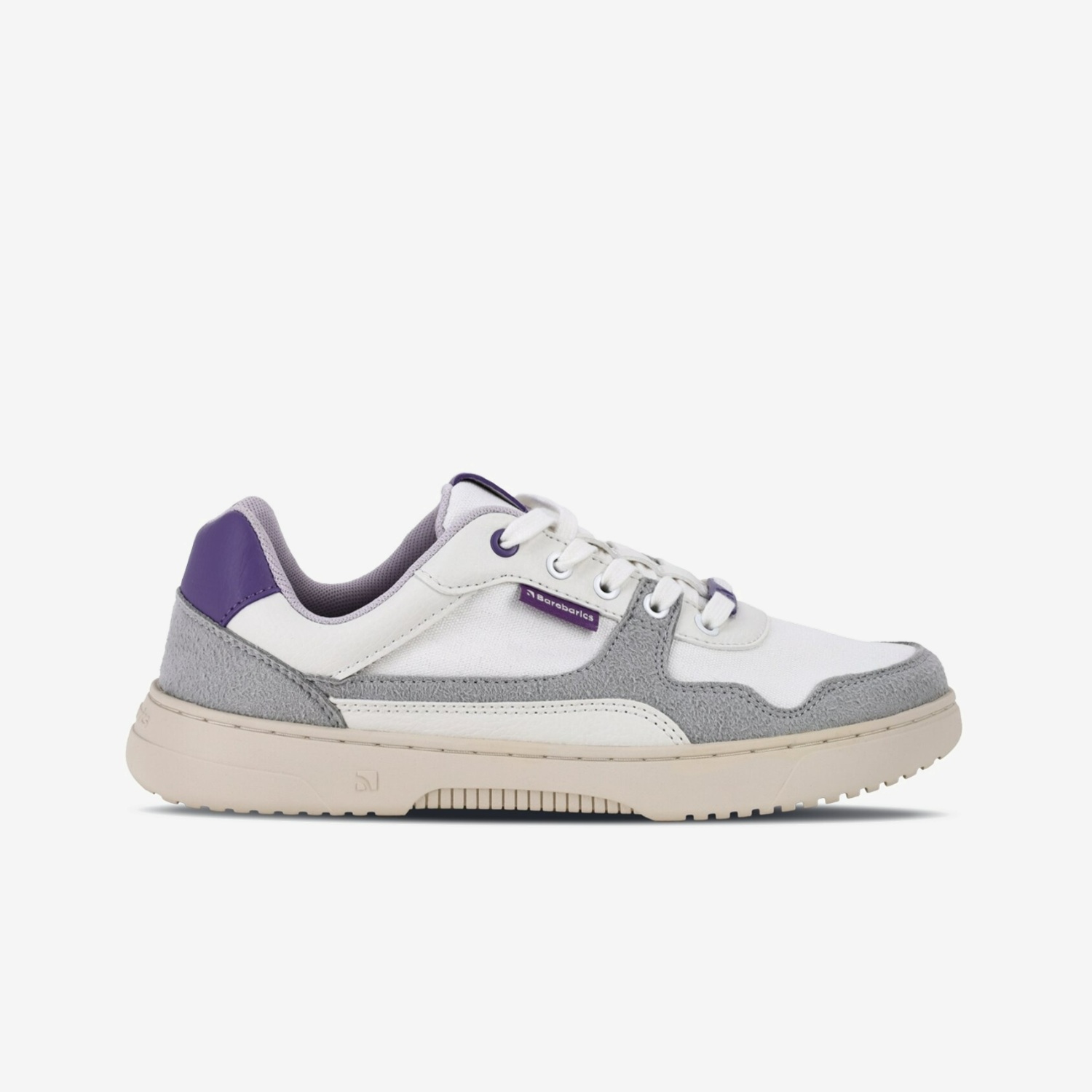Barebarics Barefoot Sneakers Barebarics Zing - White & Purple, sizes 36 to 43 in White, barefoot shoe