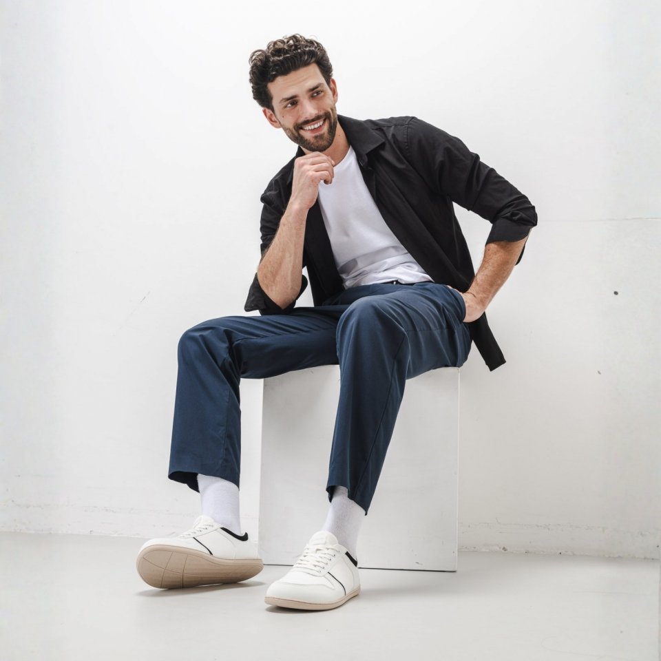 Barefoot Sneakers - Be Lenka Echo - White & Black Vegan