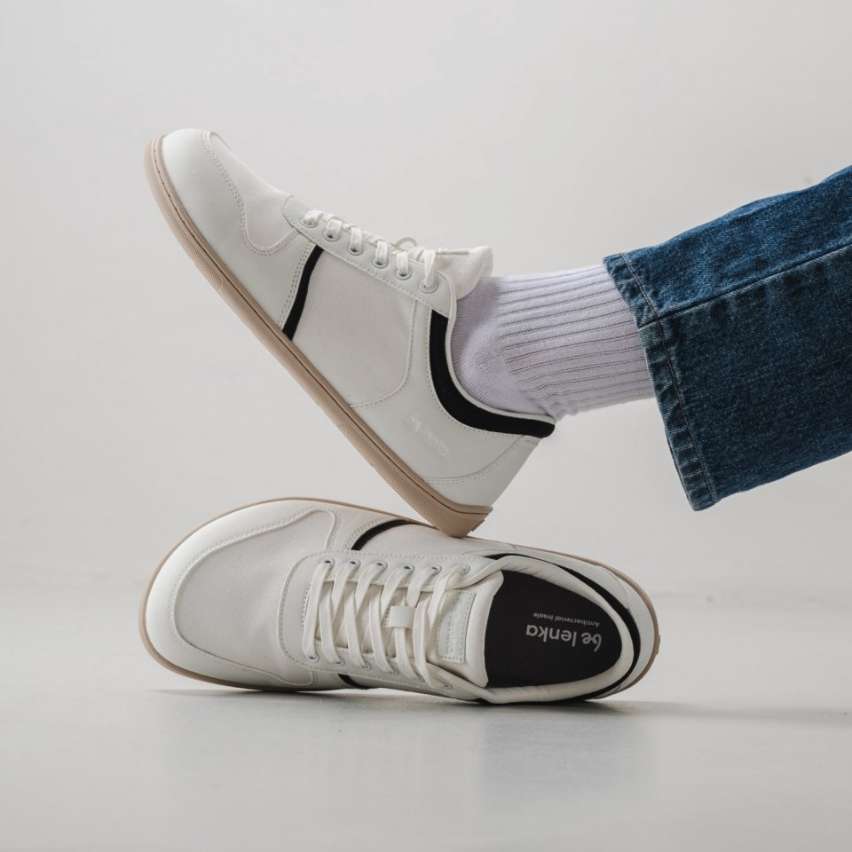 Barefoot Sneakers - Be Lenka Echo - White & Black Vegan