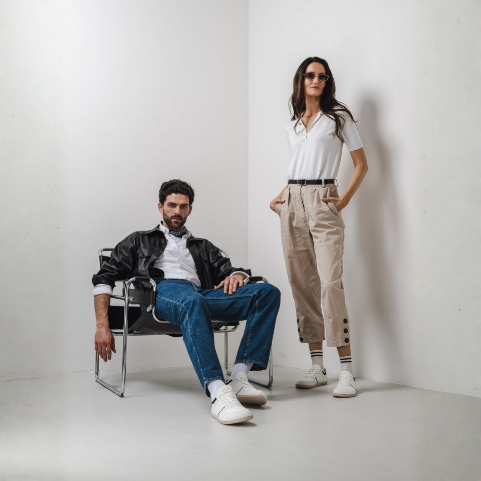 Barefoot Sneakers - Be Lenka Echo - White & Black Vegan