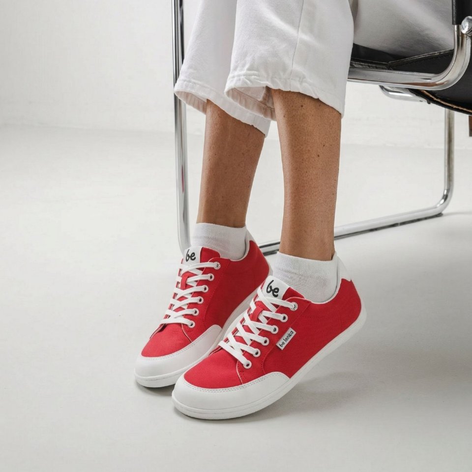 Barefoot Sneakers Be Lenka Rebound - Red & White