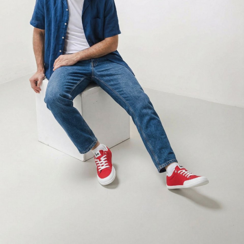 Barefoot Sneakers Be Lenka Rebound - Red & White