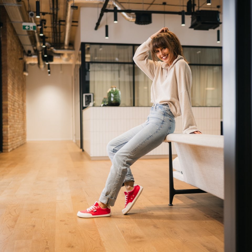 Barefoot Sneakers Be Lenka Rebound - Red & White