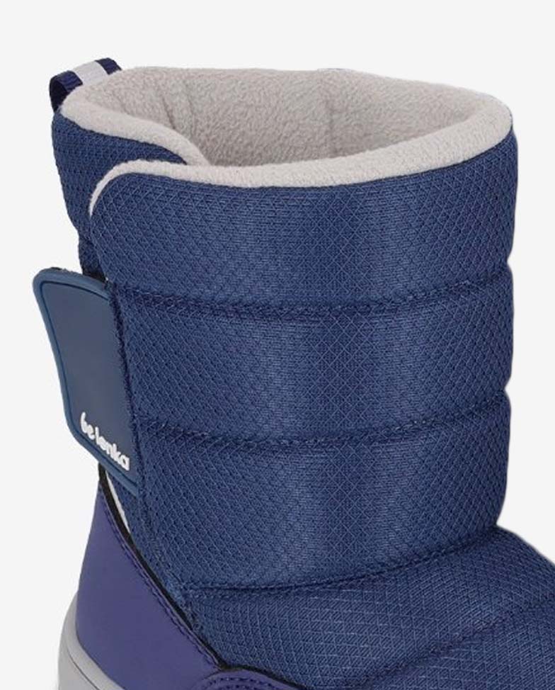 Be Lenka Ailo Kids - Dark Blue, bottes de neige barefoot pour enfants, détail de la fermeture