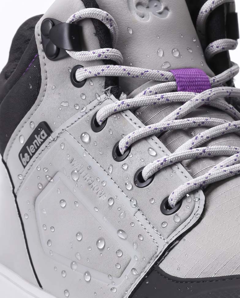 Be Lenka ArcticEdge - Grey, barefoot boots, waterproof material and lace detail