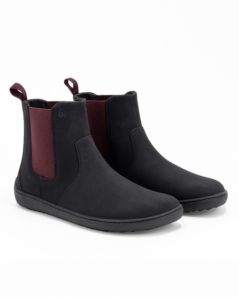 Be Lenka Entice 3.0 - Vegan Black, barefoot Chelsea boots, angled pair