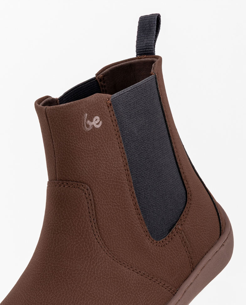 Be Lenka Entice 3.0 - Vegan Brown, barefoot Chelsea boots, logo and elastic panel detail