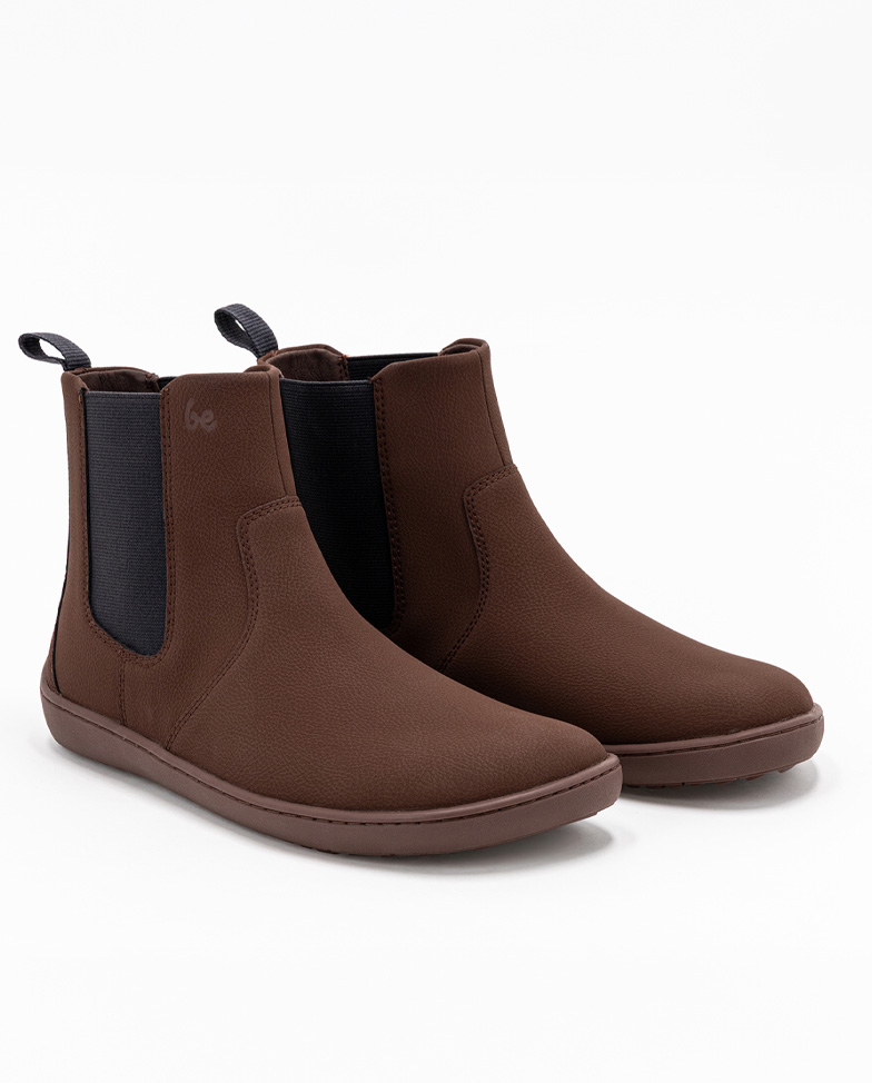 Be Lenka Entice 3.0 - Vegan Brown, barefoot Chelsea boots, angled pair
