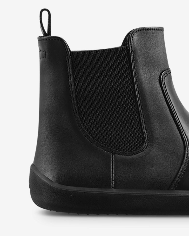 Be Lenka Entice Neo - All Black, botines Chelsea barefoot, detalle del talón