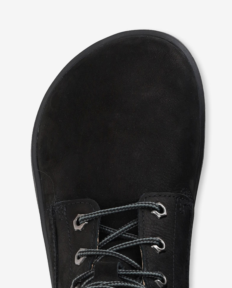 Be Lenka Nevada Neo - All Black, barefoot boots, toe box detail