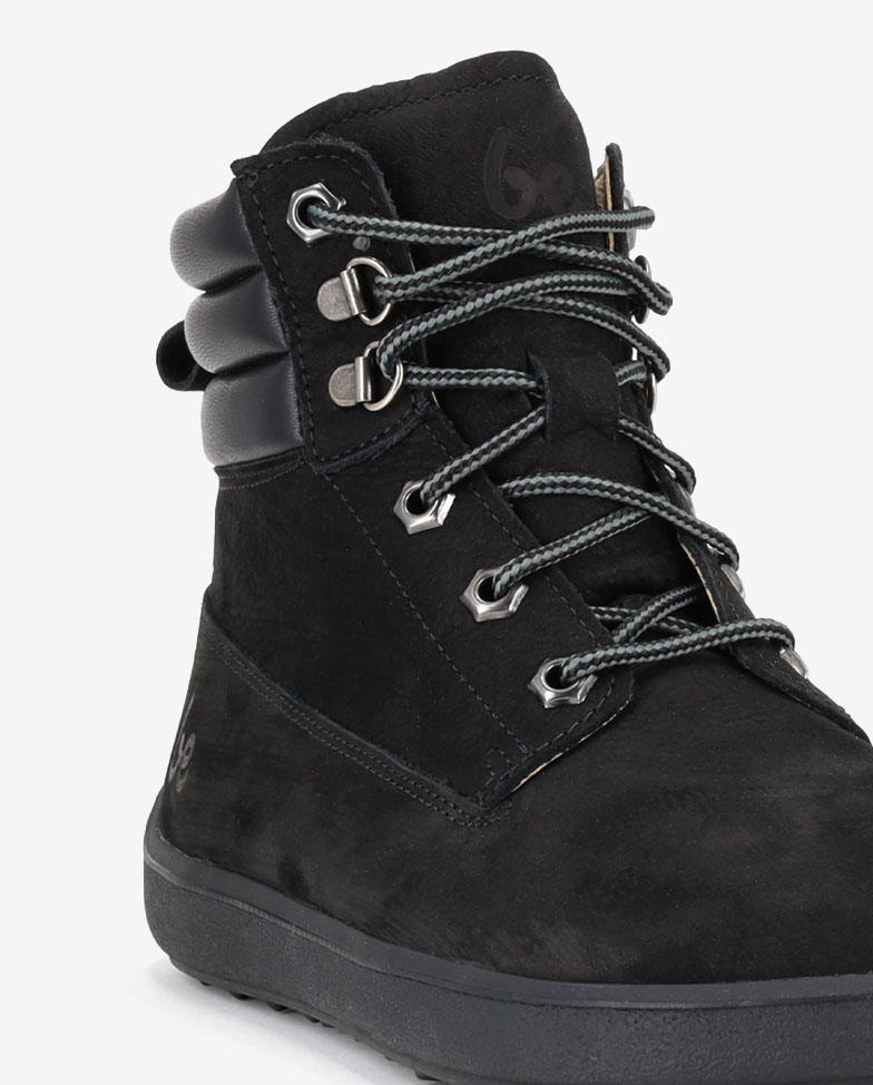 Be Lenka Nevada Neo - All Black, barefoot boots, upper and lace detail