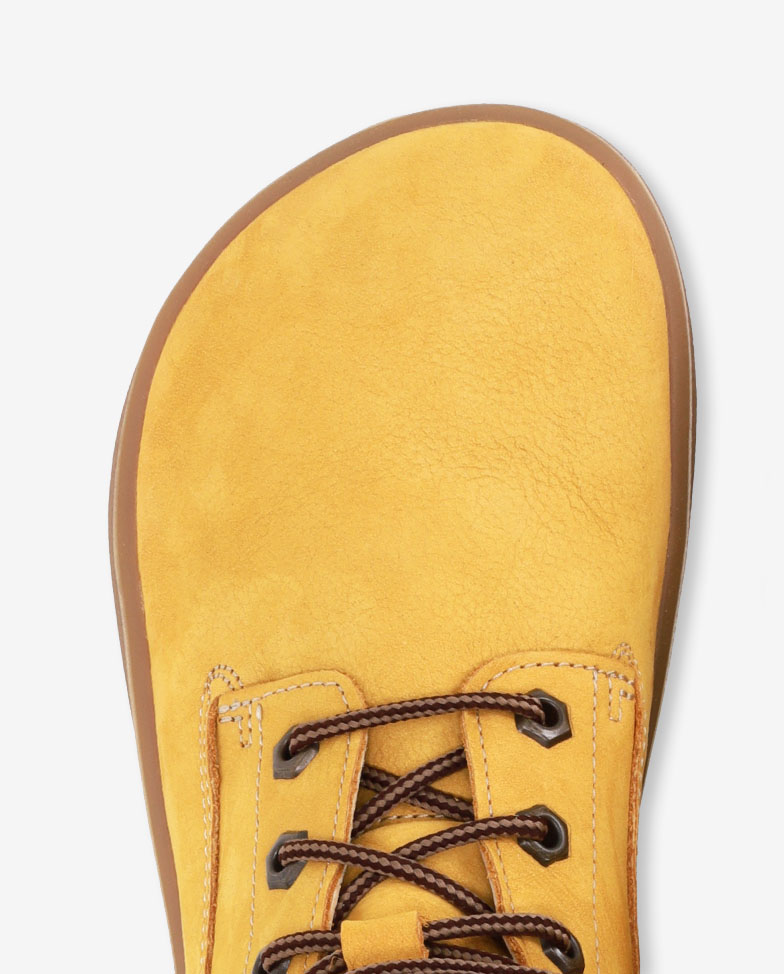 Be Lenka Nevada Neo - Mustard, barefoot boots, toe box detail