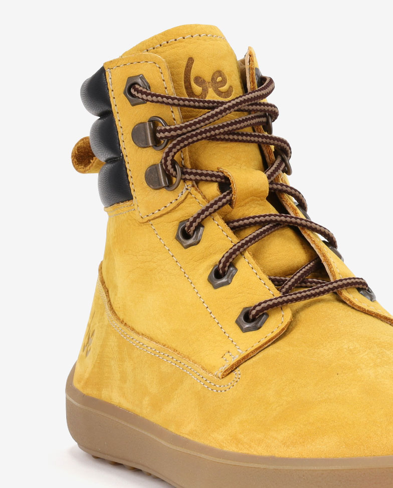 Be Lenka Nevada Neo - Mustard, barefoot boots, upper and lace detail