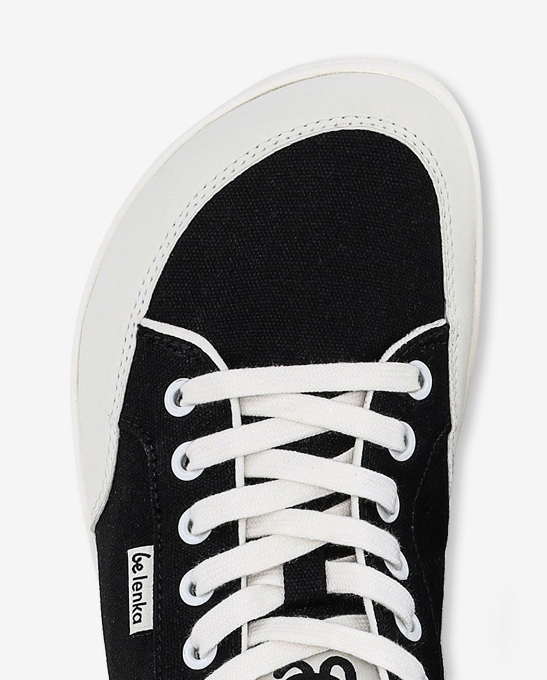 Be Lenka Rebound - Black White, barefoot sneakers, toe box detail