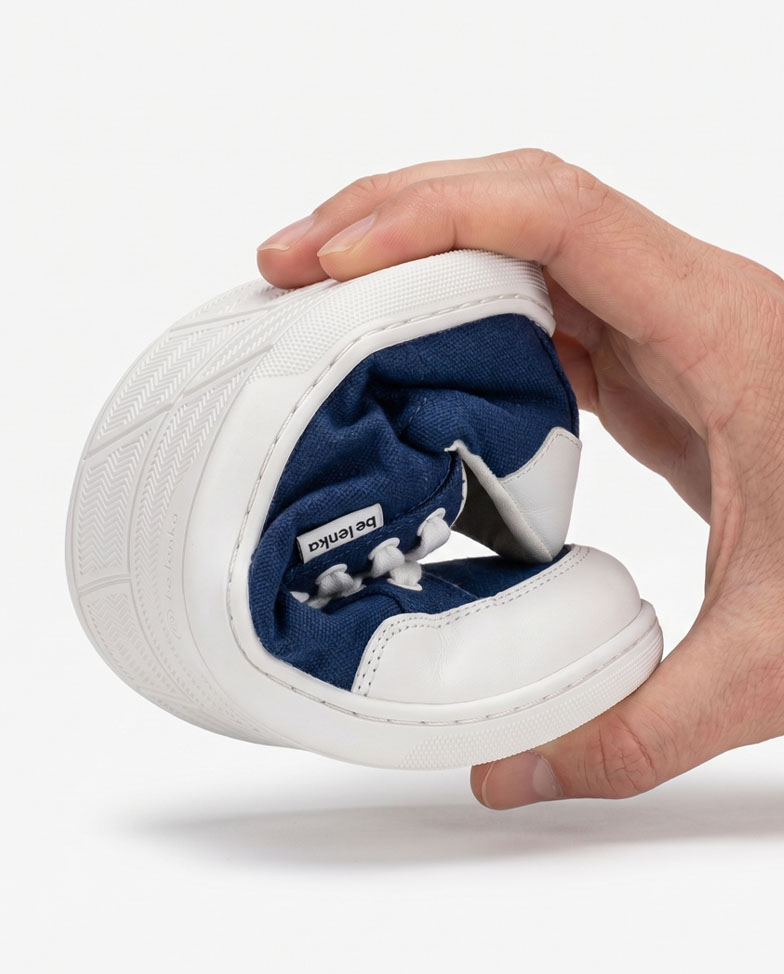 Be Lenka Rebound - Dark Blue White, barefoot sneakers, flexible sole detail