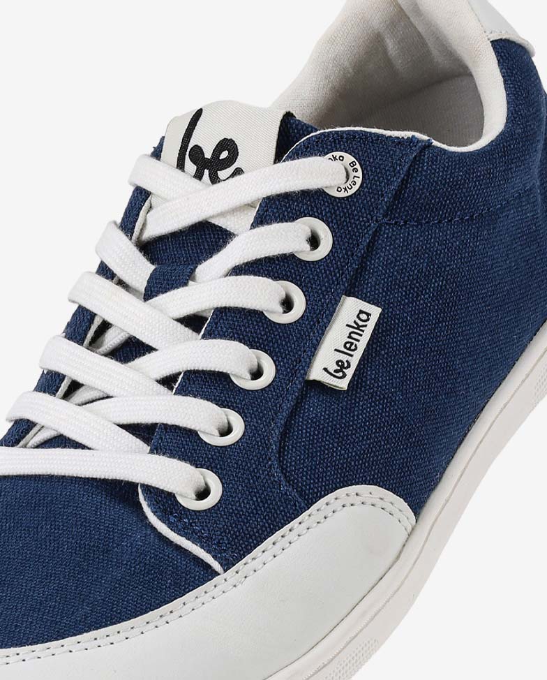 Be Lenka Rebound - Dark Blue White, barefoot sneakers, lace and logo detail