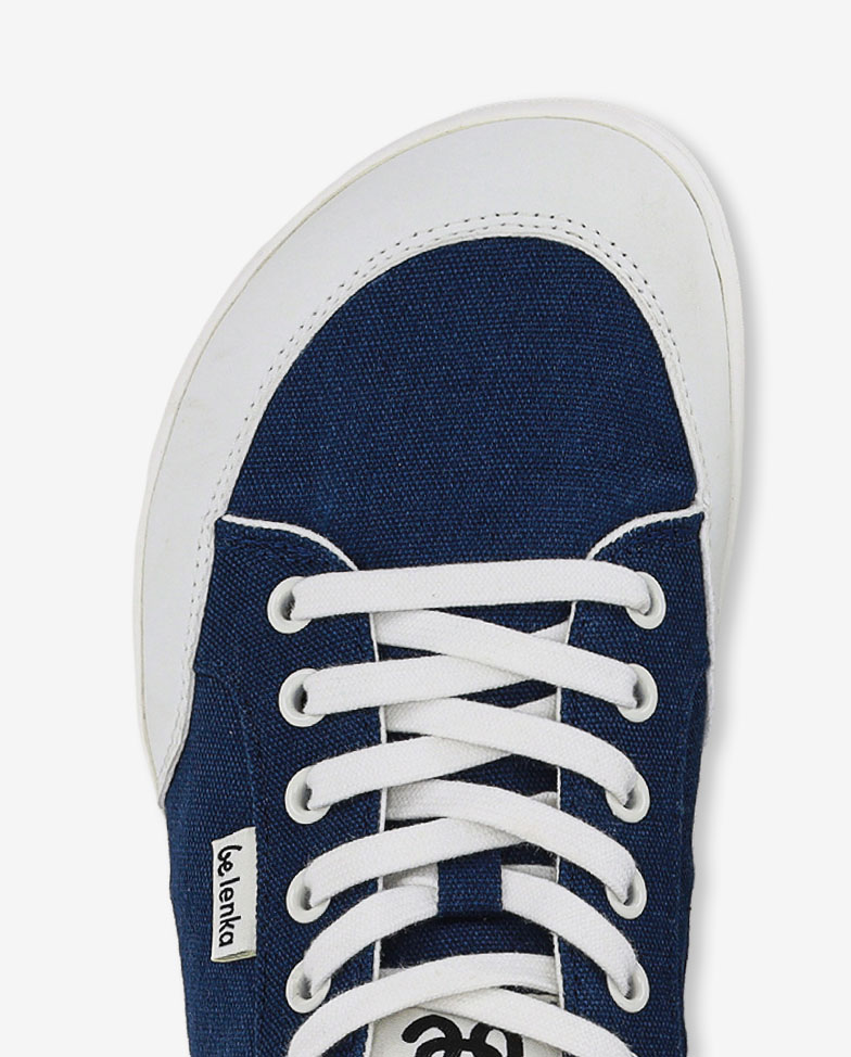 Be Lenka Rebound - Dark Blue White, barefoot sneakers, toe box detail