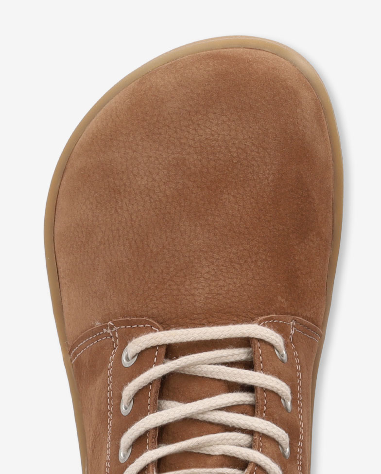 Be Lenka Winter 3.0 - Walnut Brown, winter barefoot boots, toe box detail