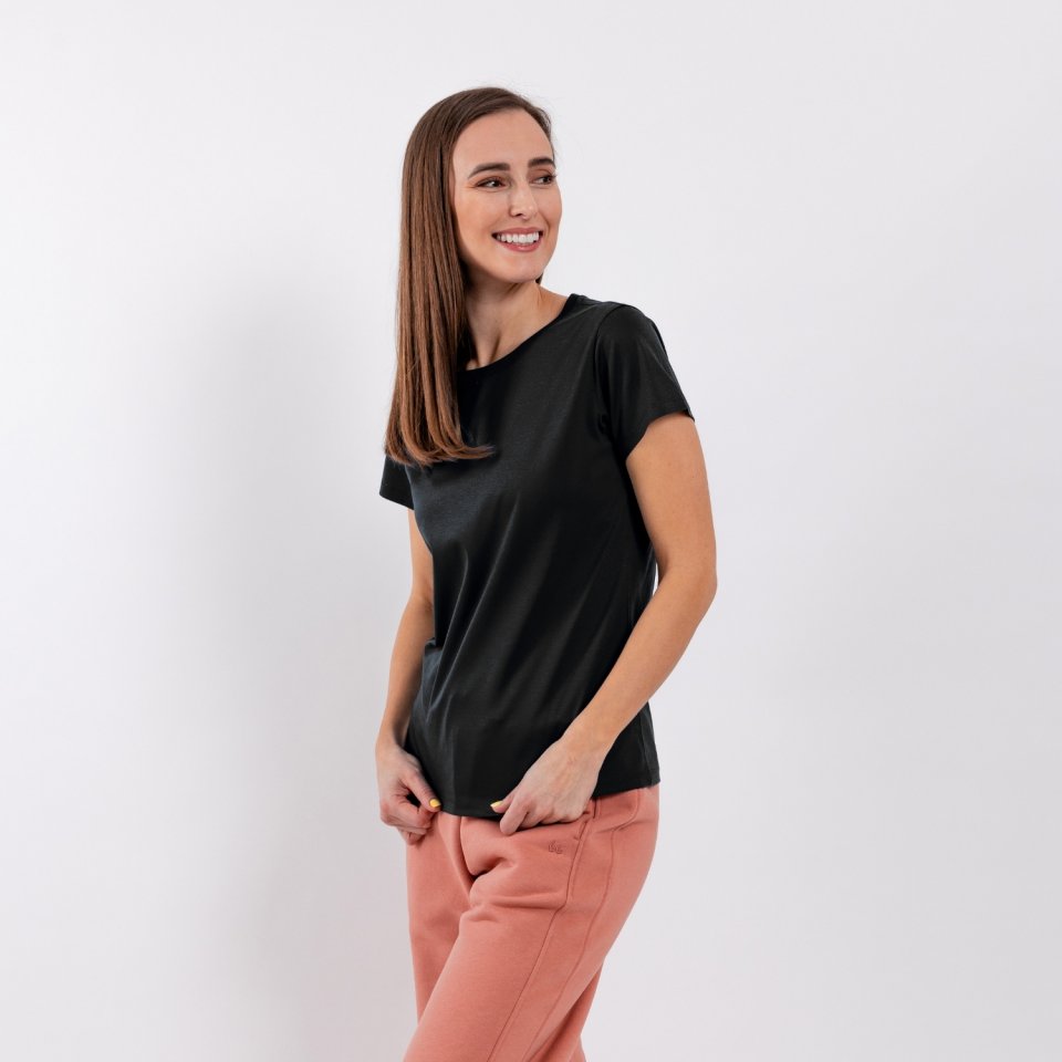Women's Round Neck t-shirt Be Lenka Essentials - Jet Black