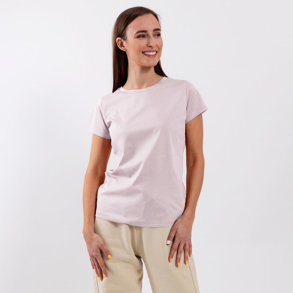 Women's Round Neck T-shirt Be Lenka Essentials - Powder Pink