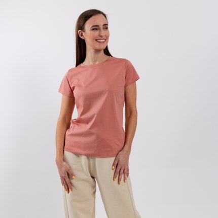Women's Round Neck t-shirt Be Lenka Essentials - Salmon Pink