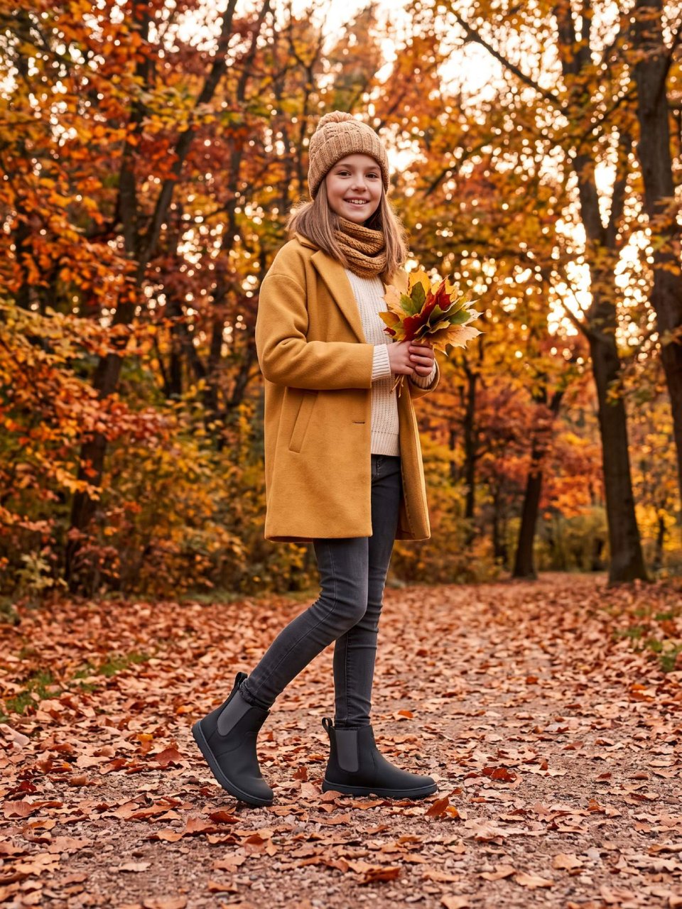 Dětské barefoot Chelsea boty Be Lenka Halla Junior - All Black