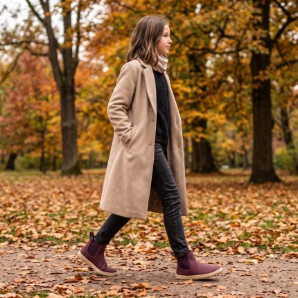 Detské barefoot chelsea čižmy Be Lenka Halla Junior - Burgundy