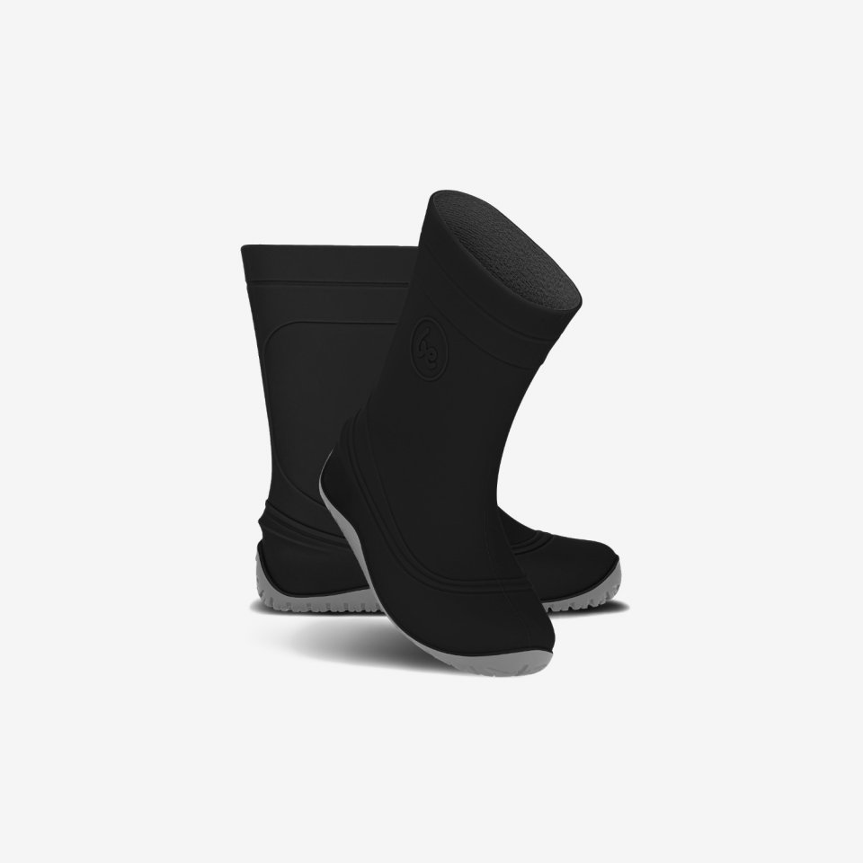 Kids Barefoot Rain Boots Be Lenka Pudds - Black