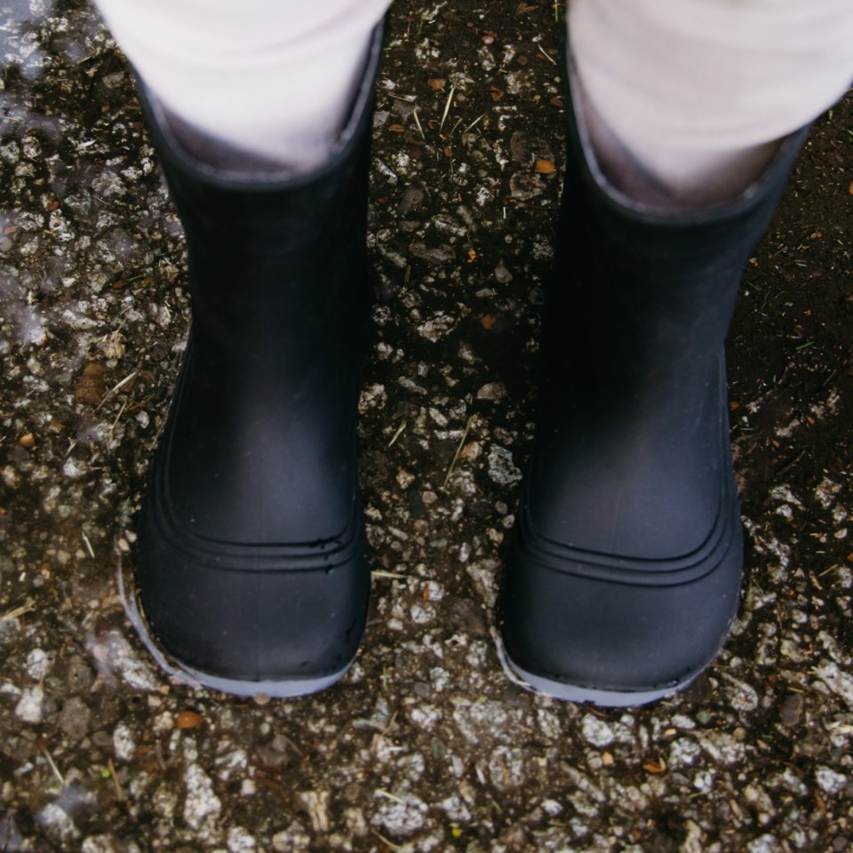 Kids Barefoot Rain Boots Be Lenka Pudds - Black