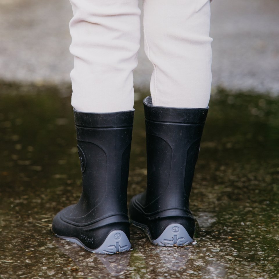 Kids Barefoot Rain Boots Be Lenka Pudds - Black