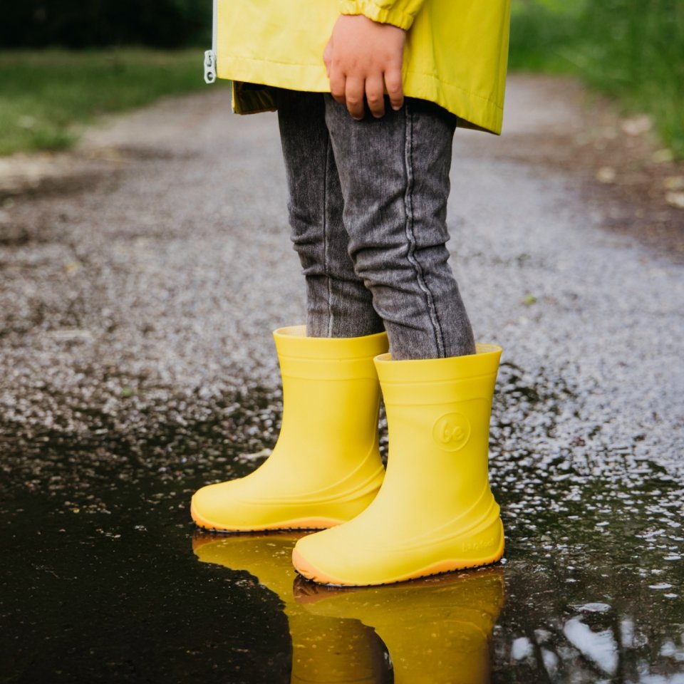 Kids Barefoot Rain Bootss Be Lenka Pudds - Yellow