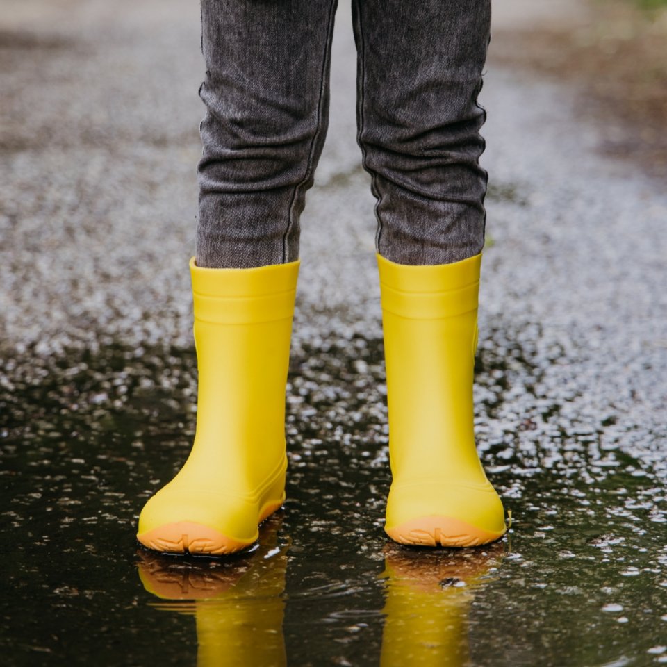 Kids Barefoot Rain Bootss Be Lenka Pudds - Yellow