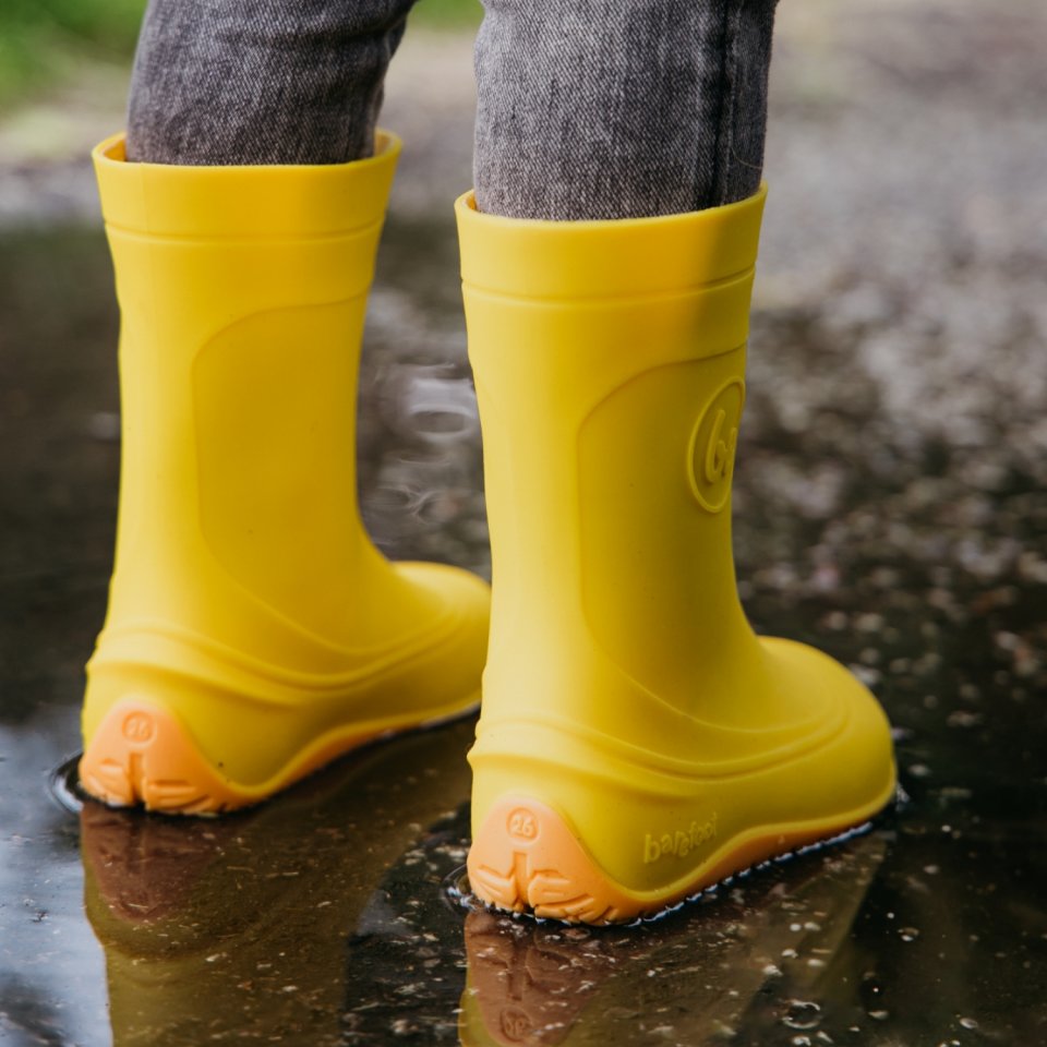 Kids Barefoot Rain Bootss Be Lenka Pudds - Yellow