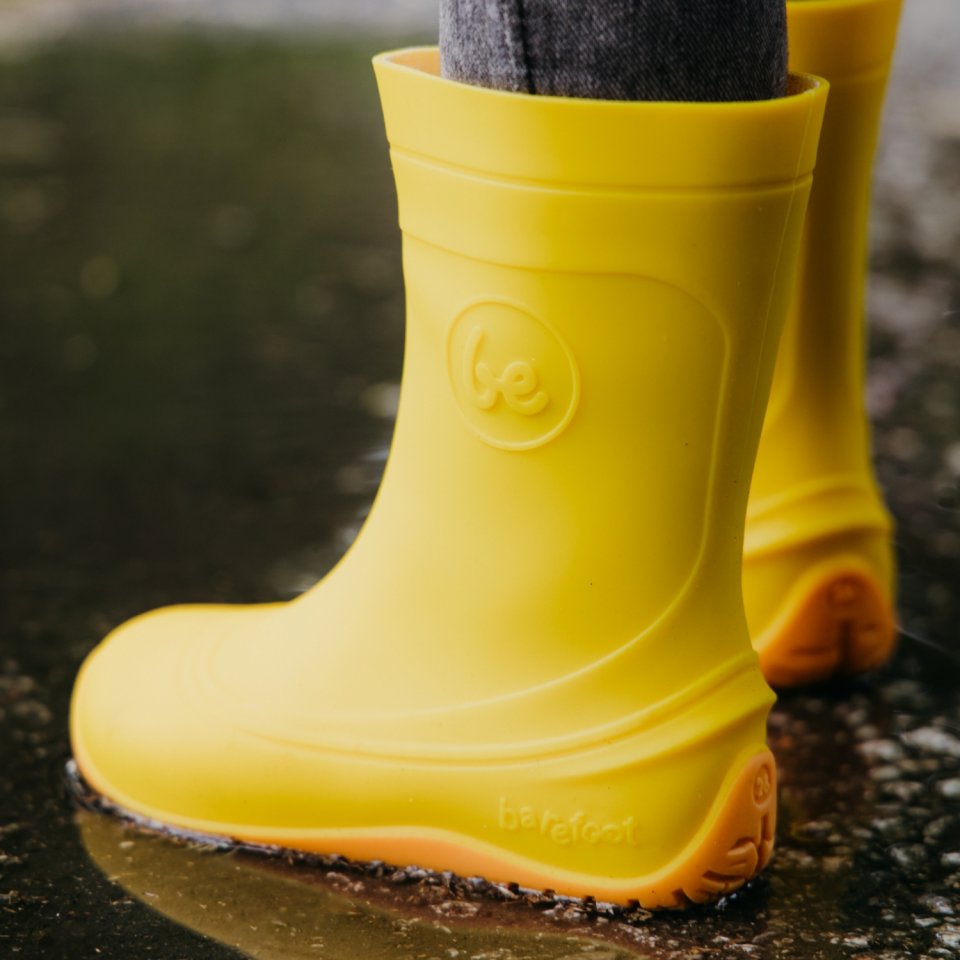 Kids Barefoot Rain Bootss Be Lenka Pudds - Yellow